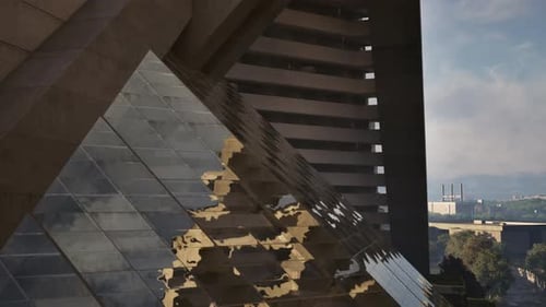 The Reflection of a Building on the Side of Another Building