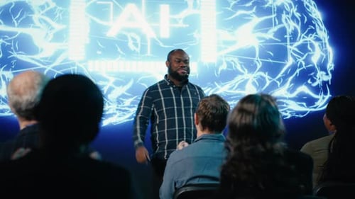 Speaker Presents Artificial Intelligence to Corporate Audience