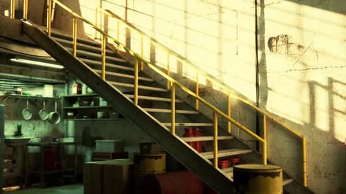 Escalera que conduce al área de la cocina