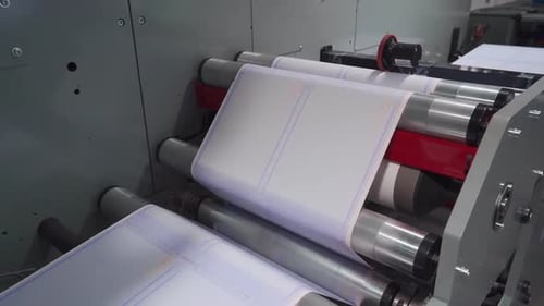 Paper Moving Through Printing Machine