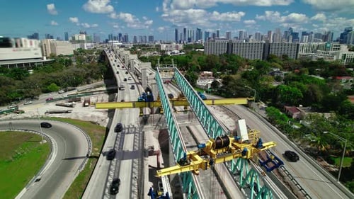 Révéler qui permet de créer des ponts. Miami, Floride, États-Unis. Vue aérienne magnifique.