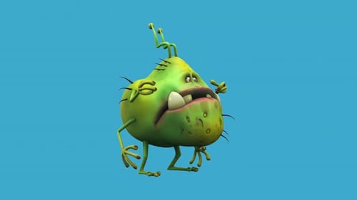 Fun 3D cartoon virus (with alpha channel included)