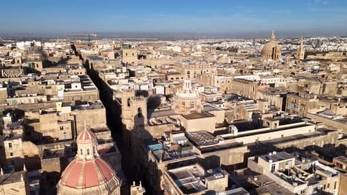 Roofs of Valletta old town in Malta, Europe (aerial view)