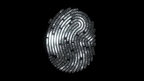 Futuristic Digital Fingerprint Scan with Glittering Light Animation