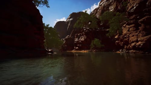 Colorado River with Gorgeous Sandstone Walls and Canyons