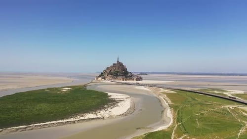 Aerial View Of France- Mont Saint-Michel Castle