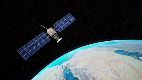 Un satellite en orbite autour de la Terre présente des détails planétaires éclatants
