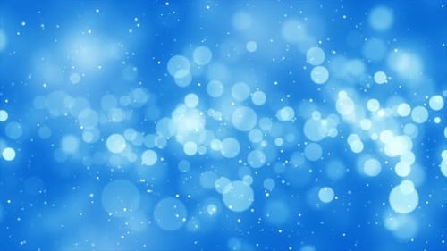 Blue Particle Bokeh Lights Background Loop V5