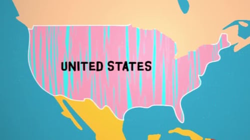 United States Map In 3D Globe Zoom Animation With Stroke Line