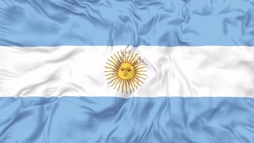 Argentine National Flag Waving Seamless Loop Animation