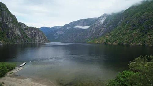 Explore Norway's enchanting landscape from above.