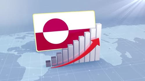 Greenland Economic Growth Bar Chart Graph Rising Red Arrow