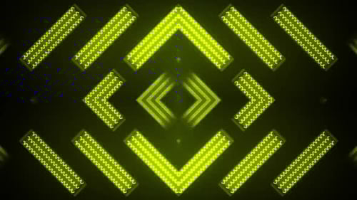 Pulsos dinámicos de animación geométrica con energía amarilla vibrante