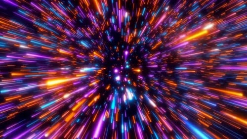 Futuristic Speed Warp Light Trails Background Loop