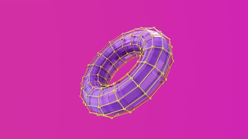 Vibrant Purple Inflatable Pool Float on Pink Background
