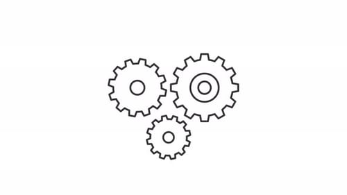 Outline gear icon animation motion graphic video