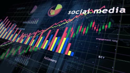Social media charts and graphs diagram