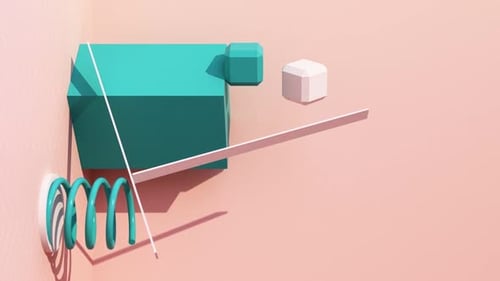 Dynamic 3D Geometric Shapes Abstract Animation Background