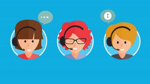 Call Center Service Girls Talking With Customer 4K
