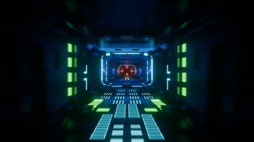Futuristic Neon Background with Glowing Lines and Vibrant Colors Endless Loop