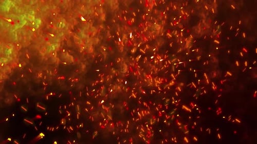 Dynamic Glowing Fire Particles Loop Background