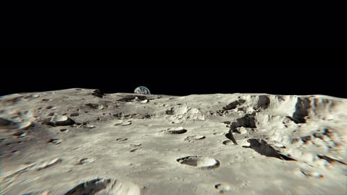 Erdaufgang über dem Mond