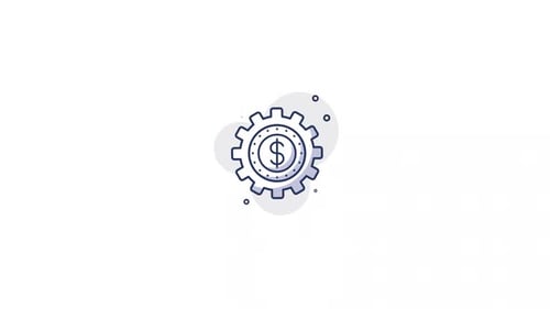 Modern Spinning Dollar Gear Outline Icon