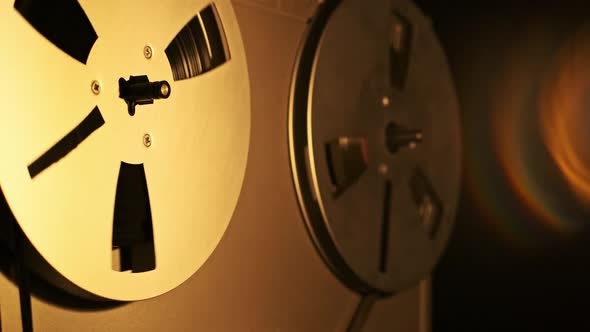 Reeltoreel Tape Spooling in Close Up Detail, Technology Stock Footage ...