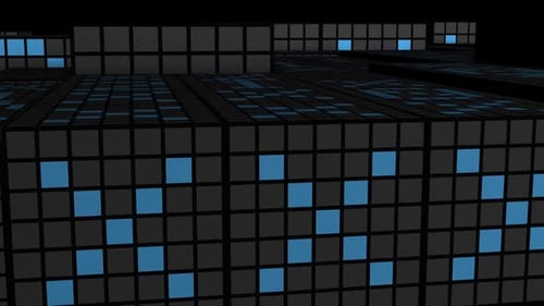 Abstract Digital Cubes Grid Background Animation