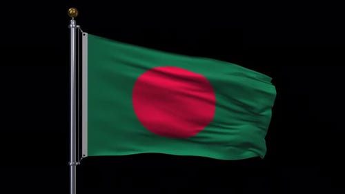 Realistic Waving Bangladesh National Flag Animation