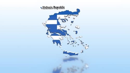 Greece Map With Flag