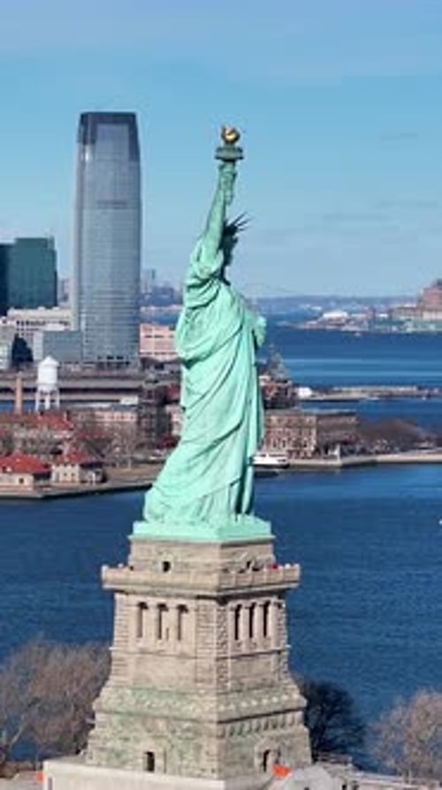 Statue Of Liberty At Manhattan In New York United States.