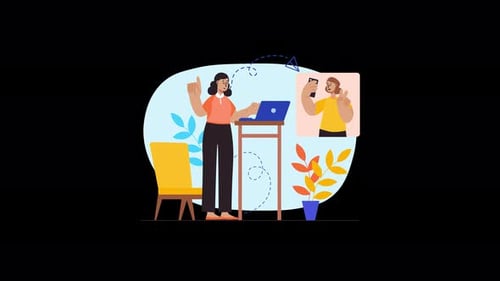 Person engaging in a video call from home office