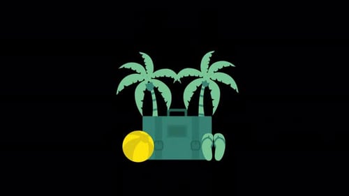 Travel Elements Falling To Down Alpha Channel 4K