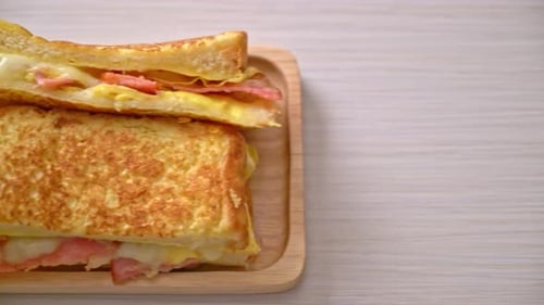 Delicious French Toast with Ham and Cheese
