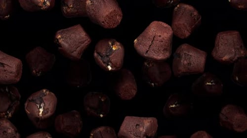 Realistic Chocolate Muffins Falling Seamless Loop