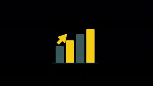 Corporate Growth Bar Chart Animation in Flat Style