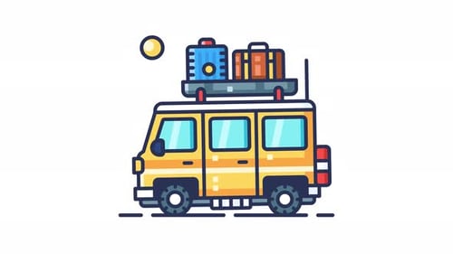 Loop-Animation für Abenteuer-Roadtrips mit Wohnmobil