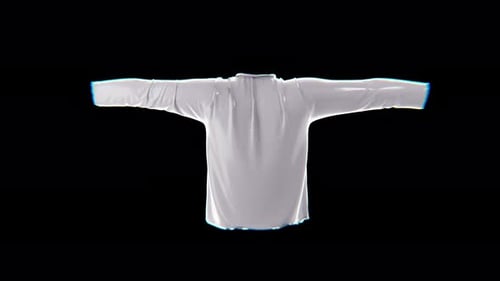 Rotating White T-Shirt Glitch Effect