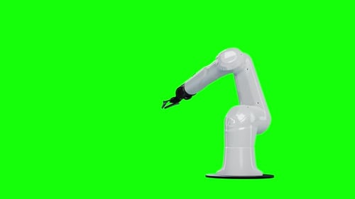 Robotic Arm on Green Background
