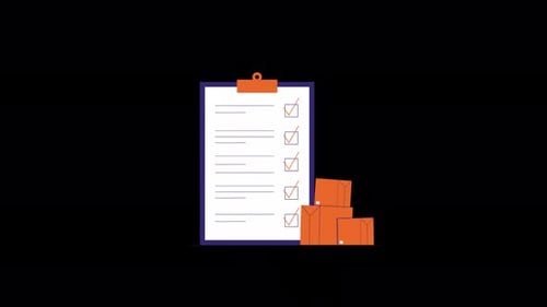 Animated Flat Design Checklist with Packages