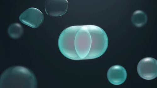 Fluid Bubbles Merging and Dividing Abstract Background