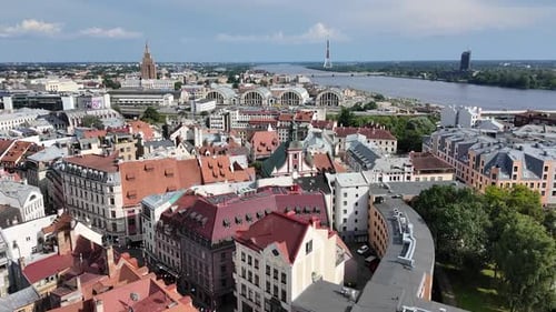 Rooftop view over the City of Riga, Latvia