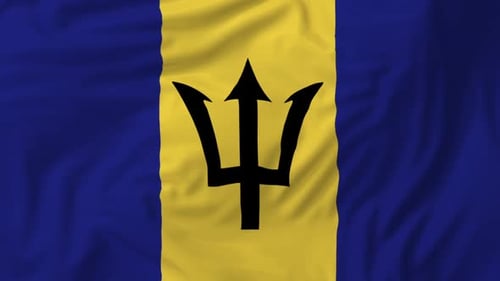 Waving Flag of Barbados Seamless Loop