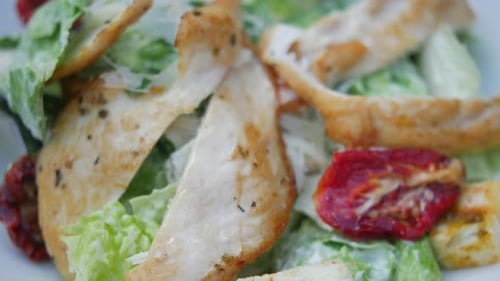 Caesar Salad in a Bowl on Table