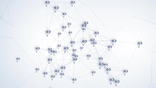 Animated Network of Ideas and Innovation Loop Background