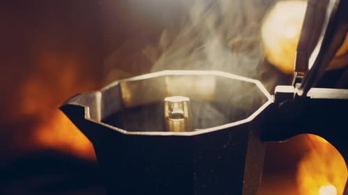 Coffee Brewing in a Coffee Maker at Home