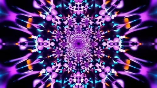 Neon Psychedelic Kaleidoscope Tunnel VJ Loop