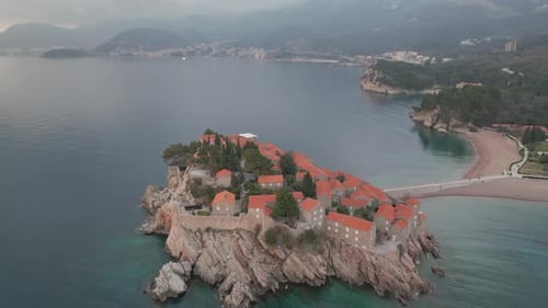 Montenegro. Sveti Stefan. Adriatic Sea. Resorts of Montenegro