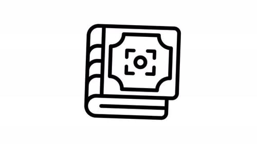 Animated Book Icon with Focus Reticle Target